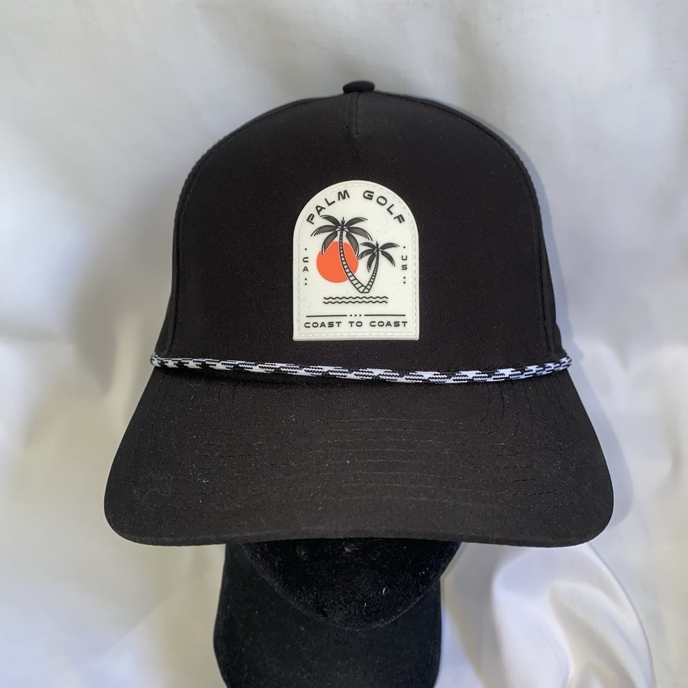 Palm Golf Co Coast to Coast Snapback Hat Black Performance Rope Cap